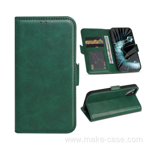 Flip Wallet Magnetic Genuine Leather Case